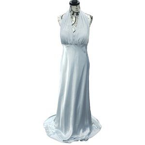 David's Bridal Elegant White Halter Wedding Dress